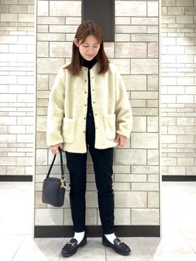 「coen（コーエン）のアイテム（ブルゾン）」を使った、coen    あべさん（レディース・158cm）の冬コーディネート