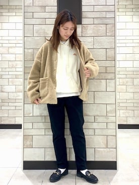 「coen（コーエン）のアイテム（ブルゾン）」を使った、coen    あべさん（レディース・158cm）の冬コーディネート