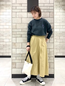 「coen（コーエン）のアイテム」を使った、coen    あべさん（レディース・159cm）の春コーディネート