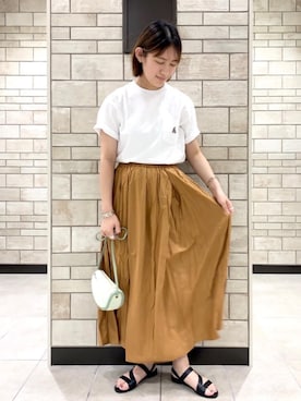 「ロゴ・コーエンベア」｜coen    あべさん（レディース・159cm）の夏コーディネート