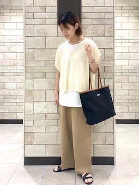 「涼しくて軽い「涼・軽パンツ」」｜coen    あべさん（レディース・159cm）の夏コーディネート
