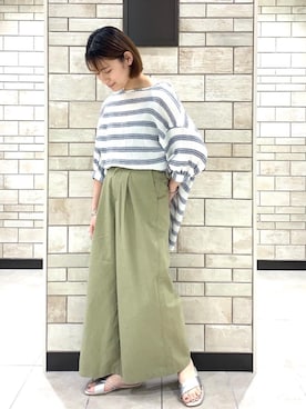 「coen（コーエン）のアイテム（シャツ/ブラウス）」を使った、coen    あべさん（レディース・159cm）の夏コーディネート