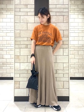 「coen（コーエン）のアイテム（バッグ）」を使った、coen    あべさん（レディース・159cm）の夏コーディネート