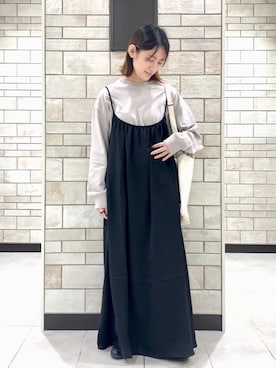 「ロンt」｜「アイテム（ワンピース/ドレス）」を使った、coen    あべさん（レディース・159cm）の秋コーディネート