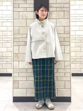 「coen（コーエン）のアイテム（その他アウター）」を使った、coen    あべさん（レディース・159cm）の秋コーディネート