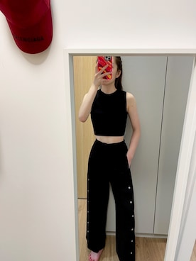 「Balanciagaのアイテム（帽子）」を使った、Ireneさん（レディース・165cm）の夏コーディネート