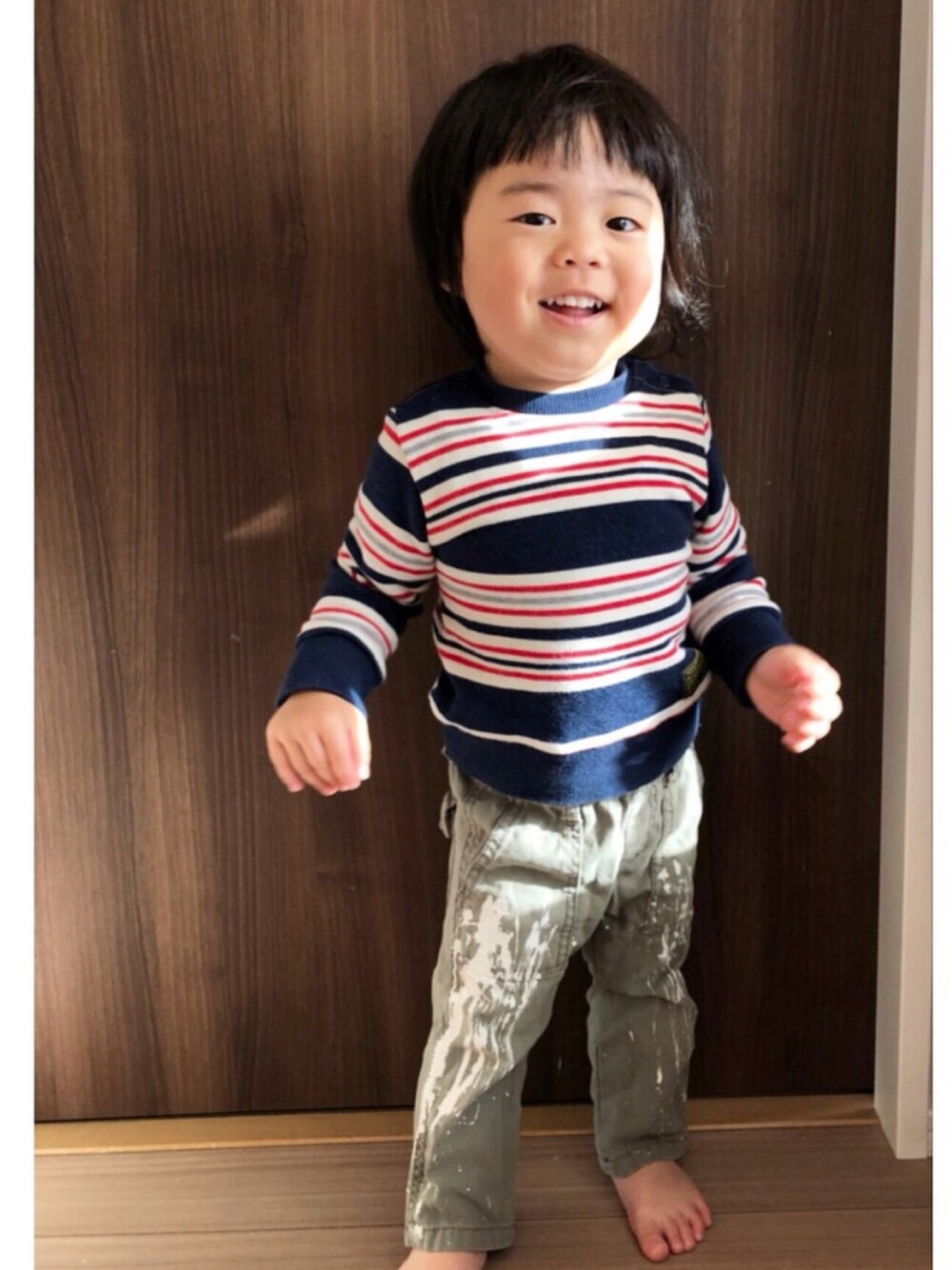 「男の子、男の子コーデ、2歳、２歳1ヶ月、daddy oh daddy、三兄妹、おしゃれさんと繋がりたい」｜「daddyohdaddyのアイテム（スウェット、その他）」を使った、3kids_codeさん（キッズ・90cm）の冬コーディネートの1枚目の写真
