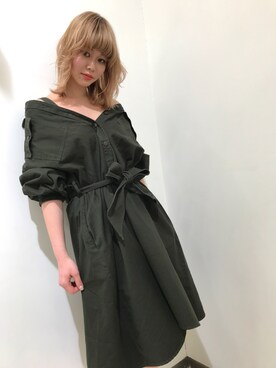 「SLY（スライ）のSWITCH SH OP（ワンピース、グリーン系）」を使った、yuiさん（レディース・167cm）の春コーディネート