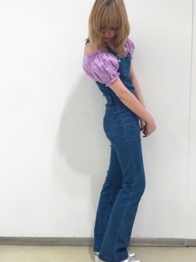 「美容師」｜「アイテム（サロペット/オーバーオール）」を使った、yuiさん（レディース・165cm）の春コーディネート