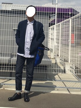 「ポーター」｜「アイテム（デニムジャケット）」を使った、AK190さん（メンズ・168cm）の春コーディネート