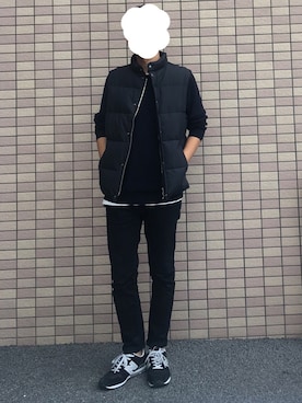 「アイテム（ダウンベスト）」を使った、AK190さん（メンズ・168cm）の秋コーディネート