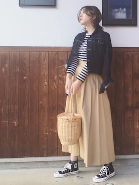 「Deuxieme Classe（ドゥーズィエムクラス）のPARISIENNE◆（Tシャツ/カットソー）」を使った、shihoさん（レディース・155cm）の春コーディネート