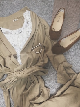 「A.P.C.（アーペーセー）のballerine porselli 17AC（バレエシューズ）」を使った、shihoさん（レディース・155cm）の秋コーディネート