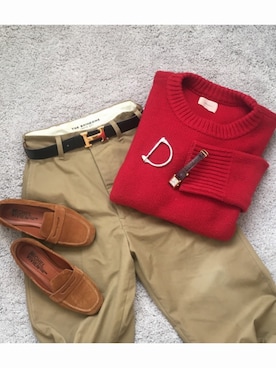 「THE SHINZONE（ザ　シンゾーン）のハイウエストチノパンツ（チノパンツ）」を使った、shihoさん（レディース・155cm）の秋コーディネート