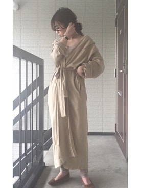 「A.P.C.（アーペーセー）のballerine porselli 17AC（バレエシューズ）」を使った、shihoさん（レディース・155cm）の秋コーディネート