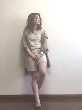 「NOWOS（ノーウォス）のアイテム（ジャケット/アウター）」を使った、shihoさん（レディース・155cm）の春コーディネート