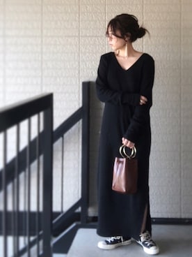 「calmeのアイテム」を使った、shihoさん（レディース・155cm）の秋コーディネート