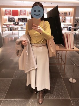 「MK MICHEL KLEIN（エムケーミッシェルクラン）のアイテム（ノーカラーコート）」を使った、gonge_of_krgmさん（レディース・153cm）の冬コーディネート