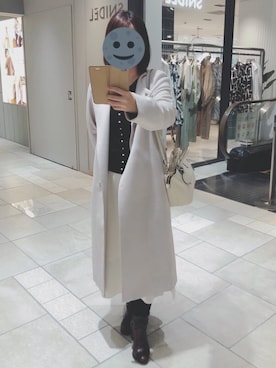 「MK MICHEL KLEIN（エムケーミッシェルクラン）のアイテム（ノーカラーコート）」を使った、gonge_of_krgmさん（レディース・153cm）の春コーディネート