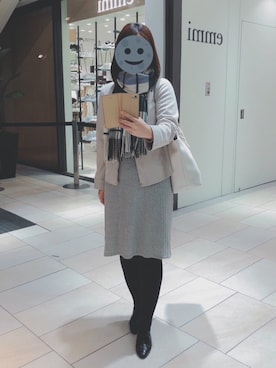 「アイテム（マフラー、ブルー系）」を使った、gonge_of_krgmさん（レディース・153cm）の春コーディネート