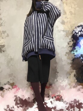 「mercibeaucoup,（メルシーボークー）のアイテム（ブルゾン）」を使った、ayaさん（レディース・155cm）の冬コーディネート