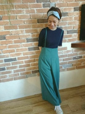 「スタンスミス」｜「アイテム（オールインワン・サロペット）」を使った、ユリさん（レディース・150cm）の夏コーディネート