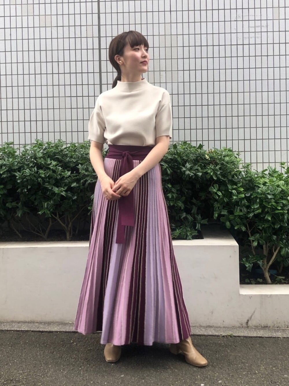 パネルスリーブニット×スカートコーデ（sold out） | FITTING LOG
