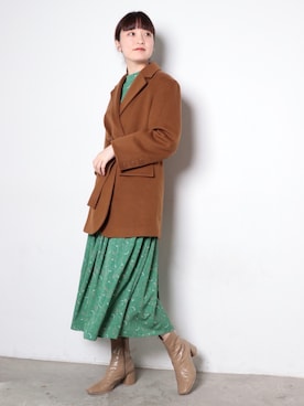 「ジャケットコート」｜「アイテム（ジャケット/アウター）」を使った、藤井さん（レディース・166cm）の秋コーディネート