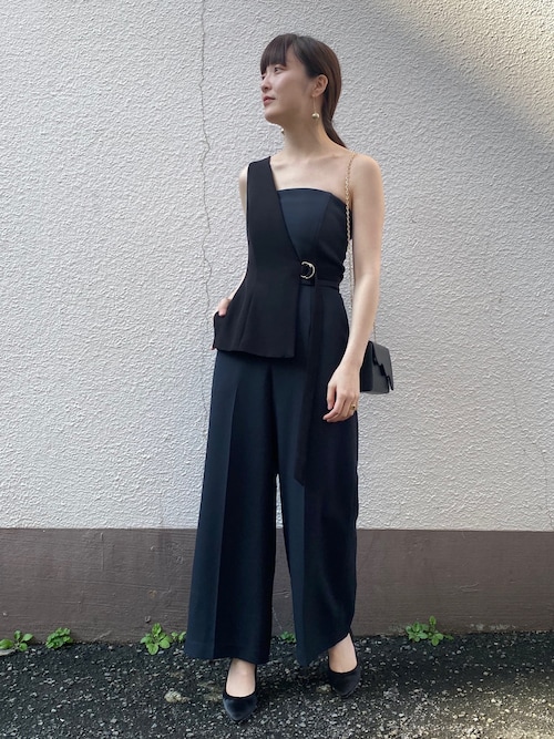 ラグナムーン LADYアシンメトリービスチェワイドパンツドレス サロペット ラグナムーン LADYアシンメトリービスチェワイドパンツドレス