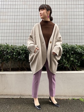 「ラベンダー」｜「アイテム（その他アウター）」を使った、藤井さん（レディース・166cm）の冬コーディネート