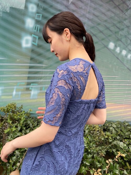 土日限定LAGUNAMOON  LADYリーフエンブロイダリーレースDRESS LADYリーフエンブロイダリーレースDRESS｜ラグナムーン（LAGUNAMOON