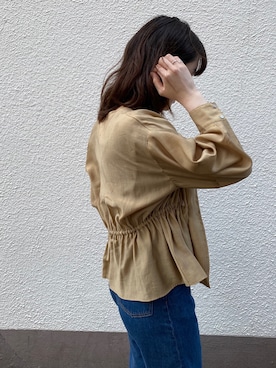 「透け素材」｜「アイテム（ジャケット/アウター）」を使った、藤井さん（レディース・166cm）の春コーディネート