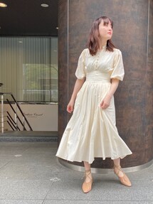 ラグナムーン ウエスト カッティング ボリューム スリーブ ワンピース LAGUNAMOON ウエストカッティングボリュームスリーブワンピース
