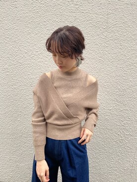 「春ニット」｜藤井さん（レディース・166cm）の秋コーディネート