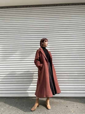 「アイテム（その他アウター、ピンク系）」を使った、藤井さん（レディース・166cm）の秋コーディネート