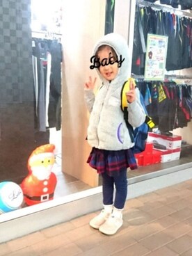「Champion（チャンピオン）のアイテム（その他アウター）」を使った、coco＊さん（キッズ・120cm）の秋コーディネート