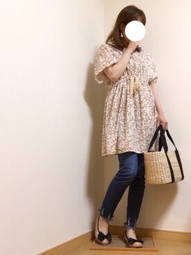 「Bou Jeloud（ブージュルード）のアイテム（チュニック）」を使った、namikkoさん（レディース・166cm）の春コーディネート