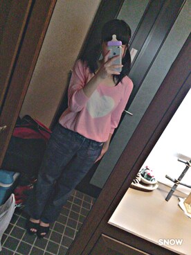 「WEGO（ウィゴー）のアイテム（Tシャツ/カットソー、ピンク系）」を使った、Kakka➳ さん（レディース）の夏コーディネート