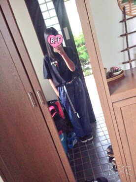 「Honeys（ハニーズ）のアイテム（スリッポン）」を使った、Kakka➳ さん（レディース・160cm）の夏コーディネート