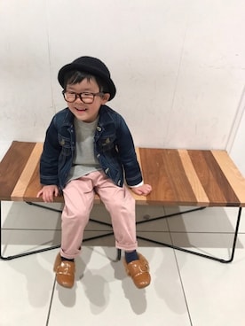 「CIAOPANIC TYPY（チャオパニックティピー）のアイテム（デニムジャケット）」を使った、Kiii☆Soooさん（キッズ・100cm）の春コーディネート