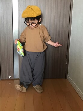 「秋色コーデ」｜「アイテム（ハンチング/ベレー帽）」を使った、Kiii☆Soooさん（キッズ・100cm）の夏コーディネート