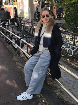 「travel」｜「アイテム（ソックス/靴下）」を使った、Haleyさん（レディース・160cm）の冬コーディネート