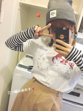 「OPENING CEREMONY（オープニングセレモニー）のアイテム（ハンチング/ベレー帽）」を使った、ちょす子さん（レディース・152cm）の冬コーディネート