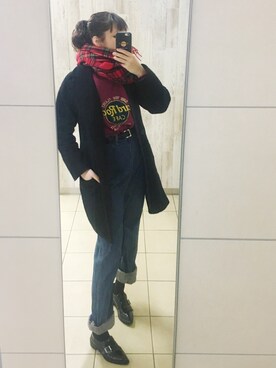 「SPINNS（スピンズ）のアイテム（マフラー）」を使った、ちょす子さん（レディース・152cm）の冬コーディネート