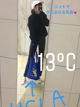 「MR.GENTLEMAN（ミスタージェントルマン）のアイテム（帽子）」を使った、ちょす子さん（レディース・152cm）の春コーディネート