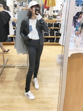 「MR.GENTLEMAN（ミスタージェントルマン）のアイテム（帽子）」を使った、ちょす子さん（レディース・152cm）の春コーディネート