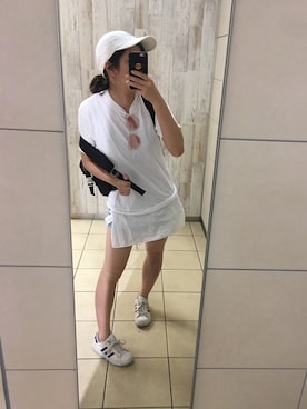 「MR.GENTLEMAN（ミスタージェントルマン）のアイテム（帽子）」を使った、ちょす子さん（レディース・152cm）の夏コーディネート