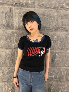 「ヒステリックグラマー」｜日向さん（レディース・155cm）の夏コーディネート