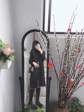 「TAIPEI」｜「アイテム（ピーコート）」を使った、フラワー 花さん（レディース・163cm）の冬コーディネート