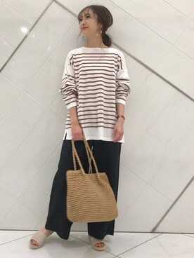 「FORK&SPOON」｜「アイテム（スリッポン）」を使った、井上　裕美さん（レディース・158cm）の春コーディネート